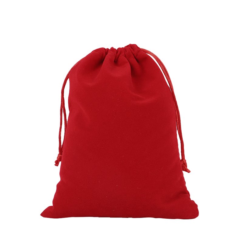 Picture of Red Velvet Jewellery Gift Pouch - Double Sided Velvet
