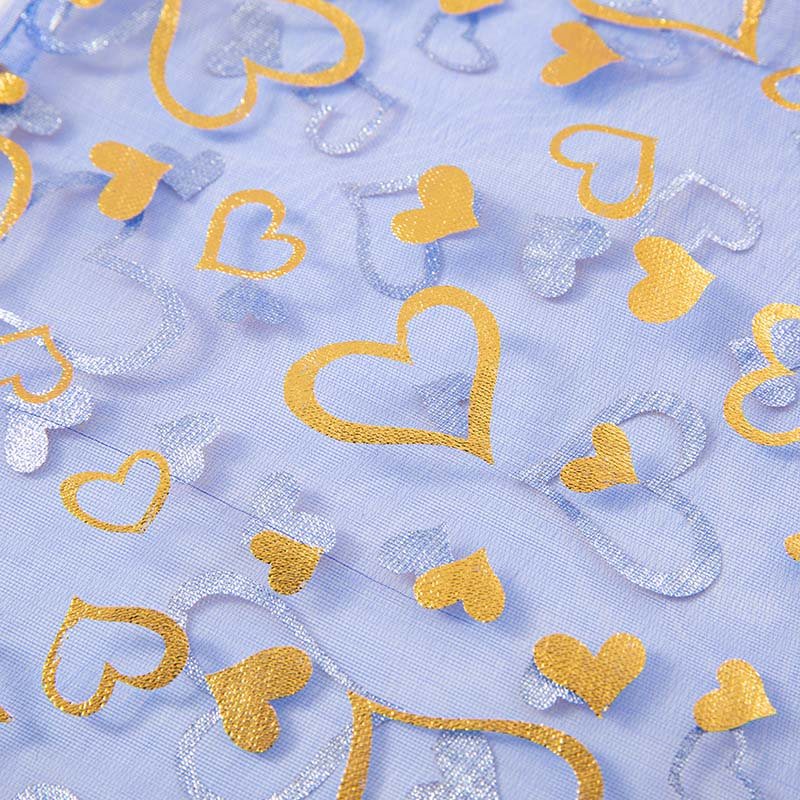 Picture of Orange Organza Bags Printed with Hearts