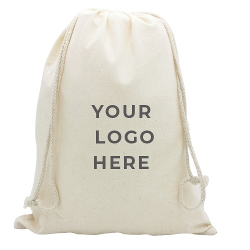 Picture of Printed Calico Drawstring Bags size 350mmx250mm