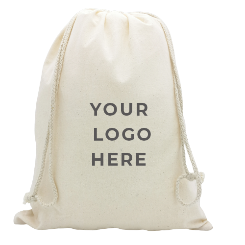 Picture of Printed Calico Drawstring Bags size 350mmx250mm