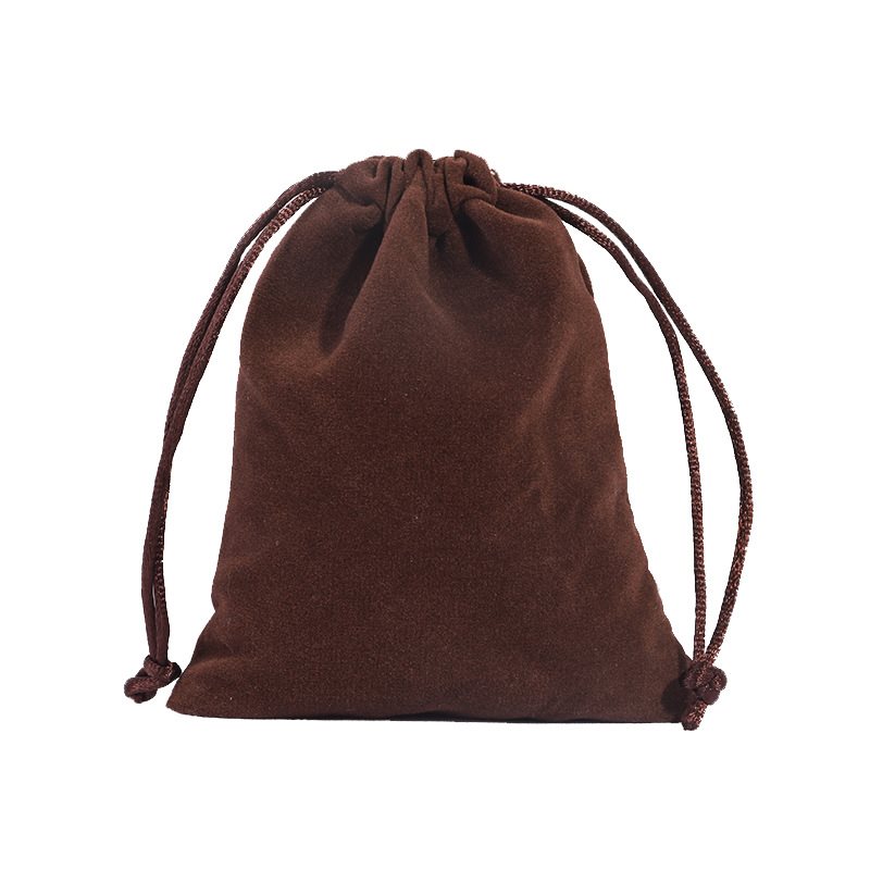 Picture of Brown Velvet Jewellery Gift Pouch - Double Sided Velvet