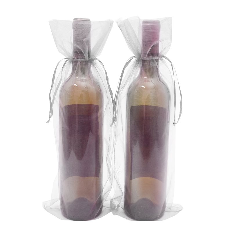 Picture of Gray Gusseted Organza Bags 