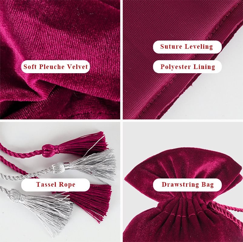 Picture of Pink Velvet Pouch With Tassels