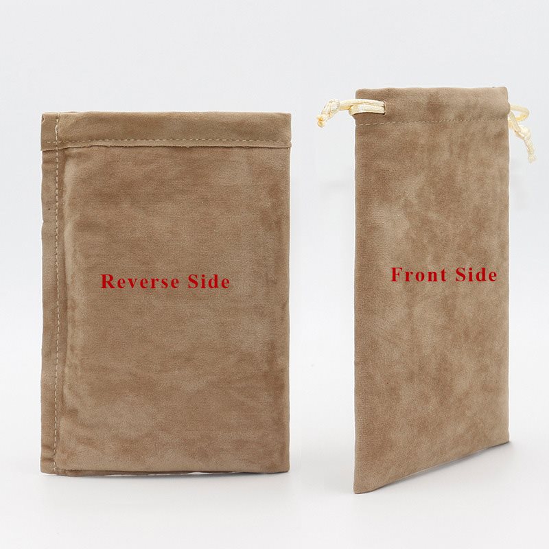 Picture of Camel Velvet Jewellery Gift Pouch - Double Sided Velvet