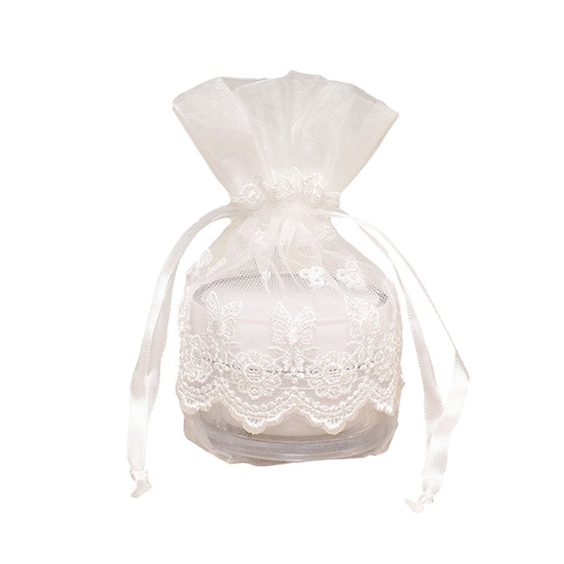 Picture of Embroidered Lace Organza Wedding Favor Bags