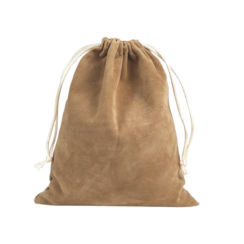 Picture of Camel Velvet Jewellery Gift Pouch - Double Sided Velvet