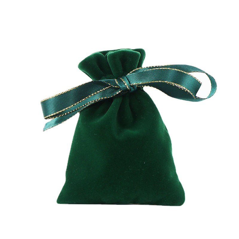 Picture of Luxury Velvet Fabric Jewellery Gift Bags - Dark Green
