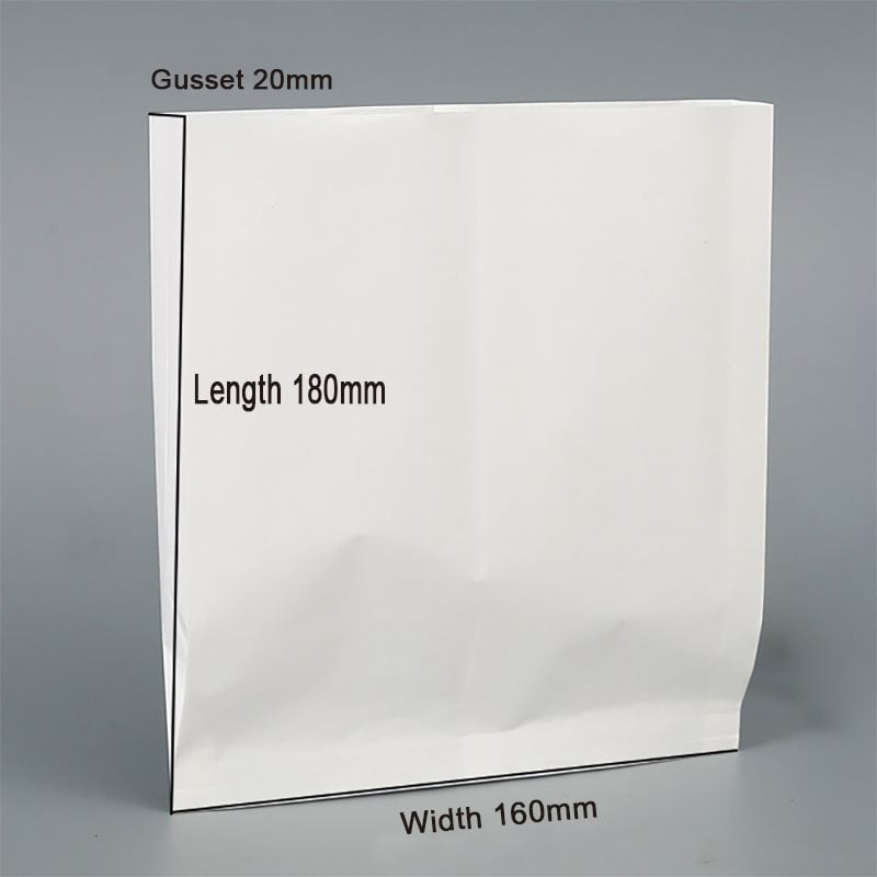 Picture of White Grease Resistant Paper Bags - Flat bottom