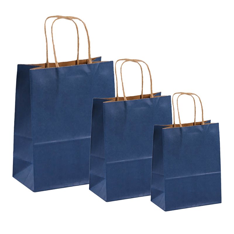 300pcs Navy Blue Paper Carry Bags 3 Sizes, 