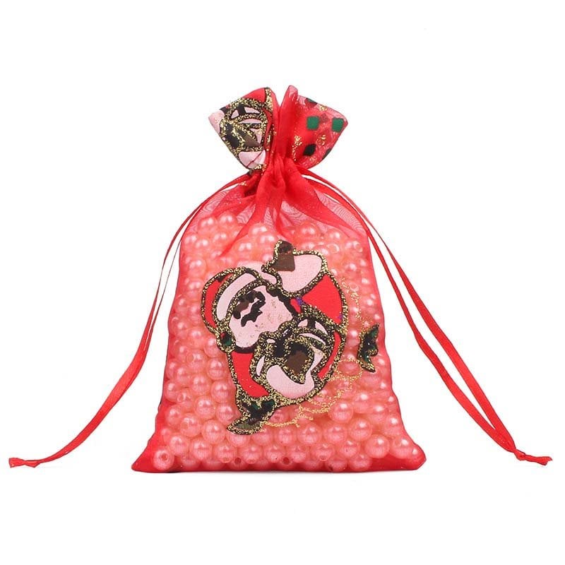Picture of Christmas Organza Bags With Santa