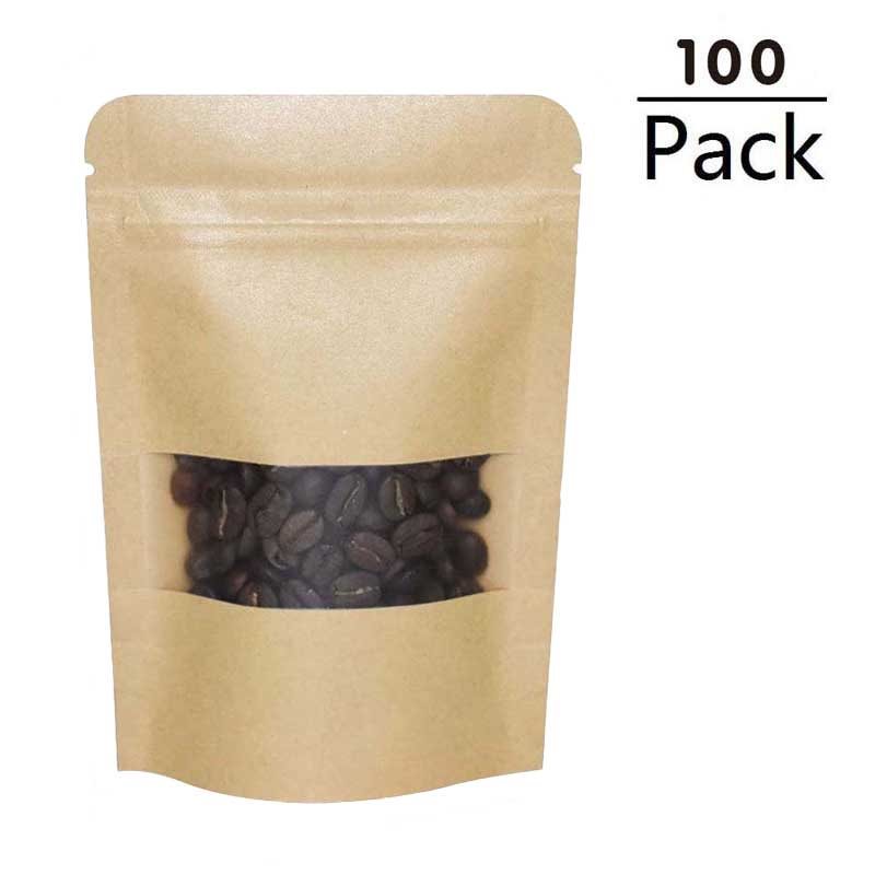 Picture of 600g Kraft Stand Up Pouches with Clear Window