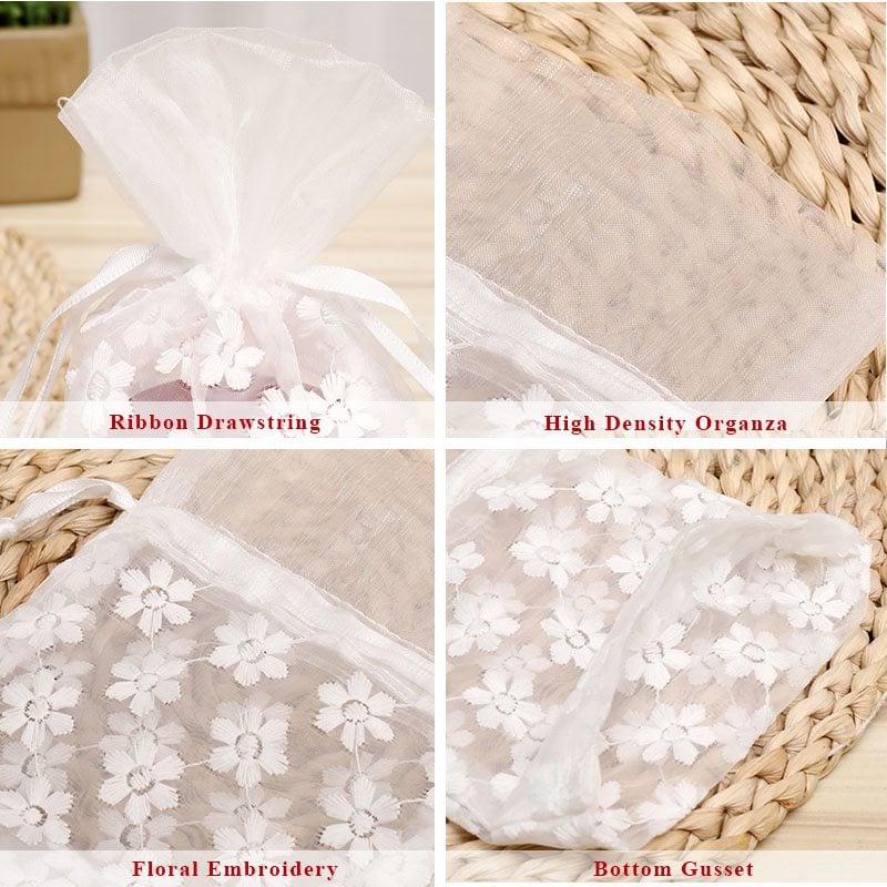 Picture of Floral Embroidered Organza Bags