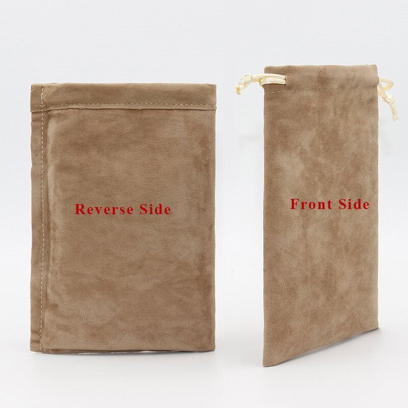 Picture of Camel Velvet Jewellery Gift Pouch - Double Sided Velvet