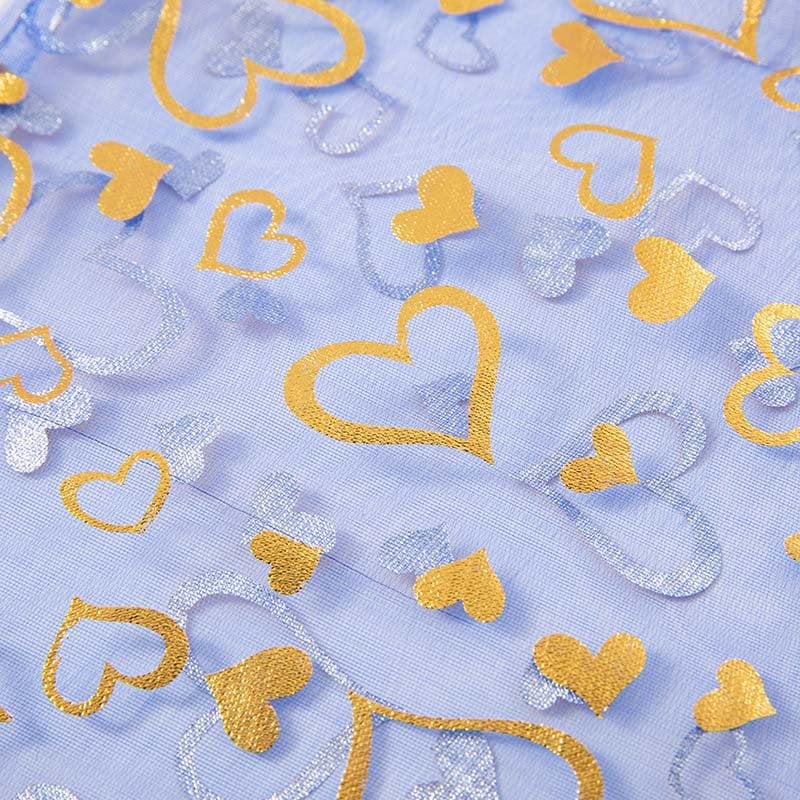 Picture of Red Organza Bags Printed with Hearts