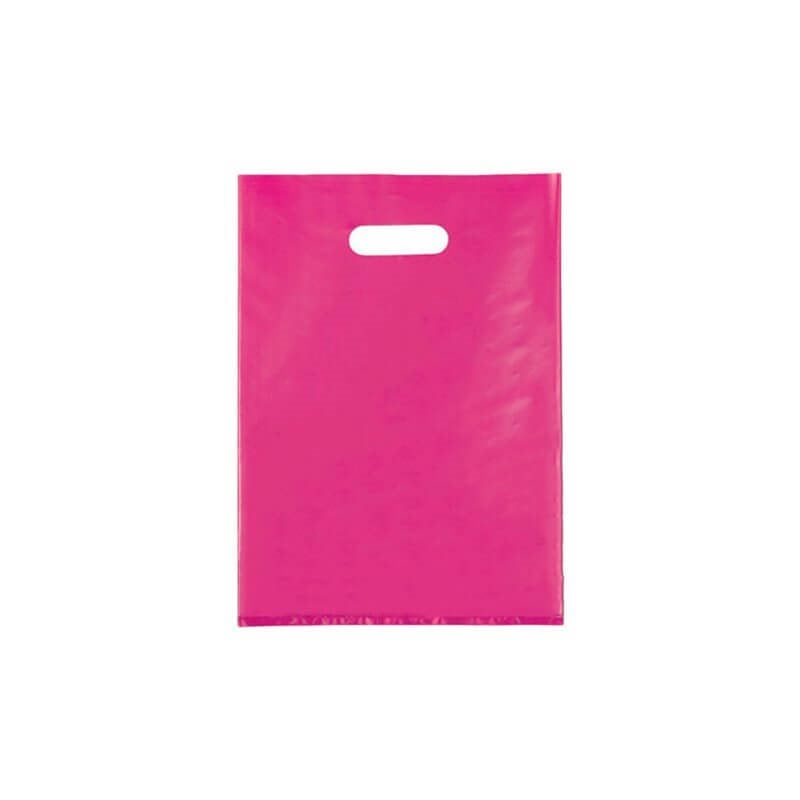 Small Plastic Carry Bags 200x300mm Hot Pink 100pcs
