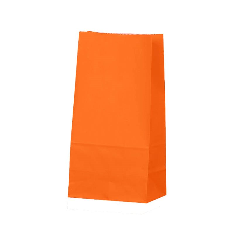 100pcs Medium Orange Paper Gift Bags No Handles 130x240x80mm