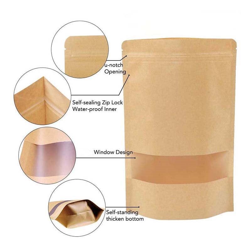 Picture of 50g Kraft Stand Up Pouches with Clear Window