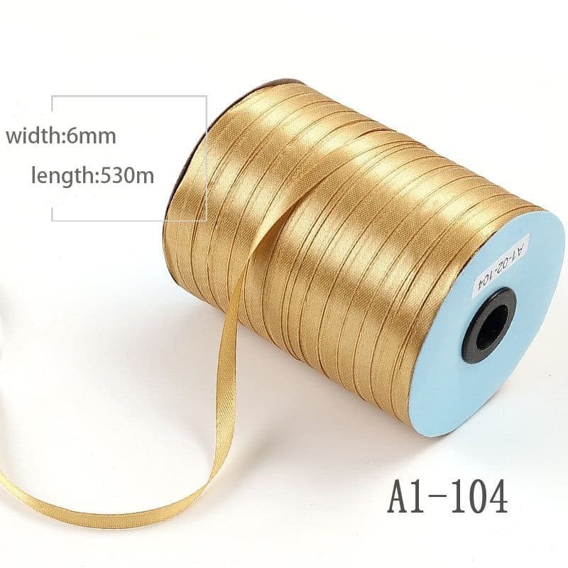 Gold Single Sided Satin Ribbon 6mmx530M sku image