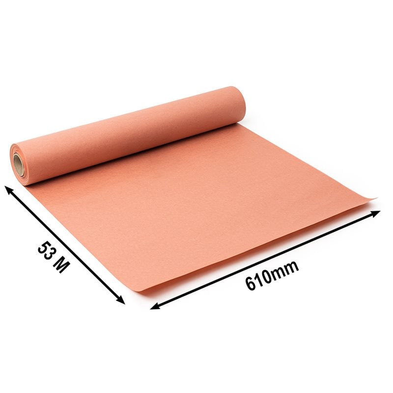 610mmx53M Pink Kraft Butchers Paper Roll Uncoated