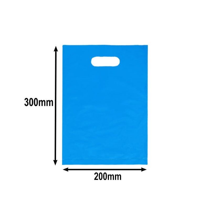 Small Plastic Carry Bags 200x300mm Blue - 100pcs sku image