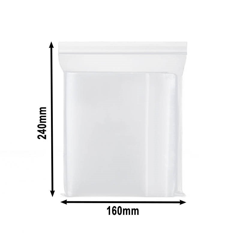 1000pcs Press & Seal Plastic Ziplock Bags 160x240mm