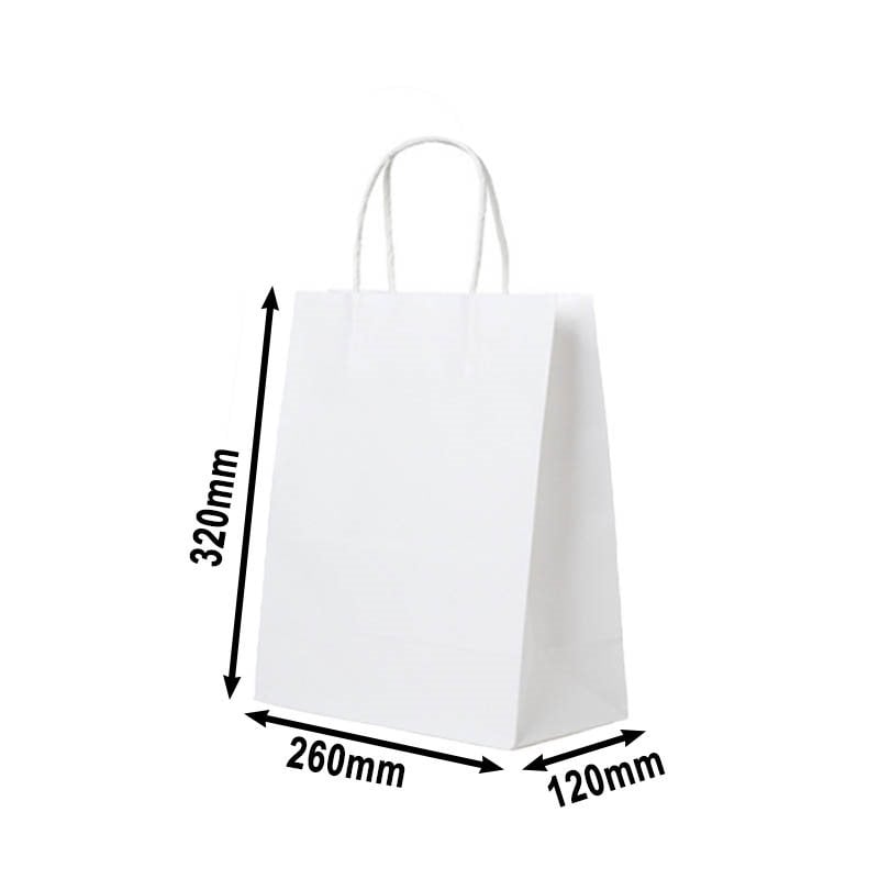 White Paper Carry Bags 260x320mm - 50pcs sku image