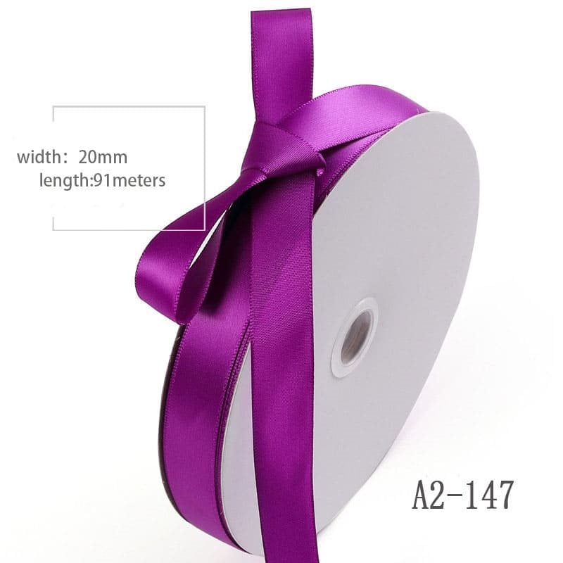 Rose Purple Double Sided Satin Ribbon 20mmx91M sku image