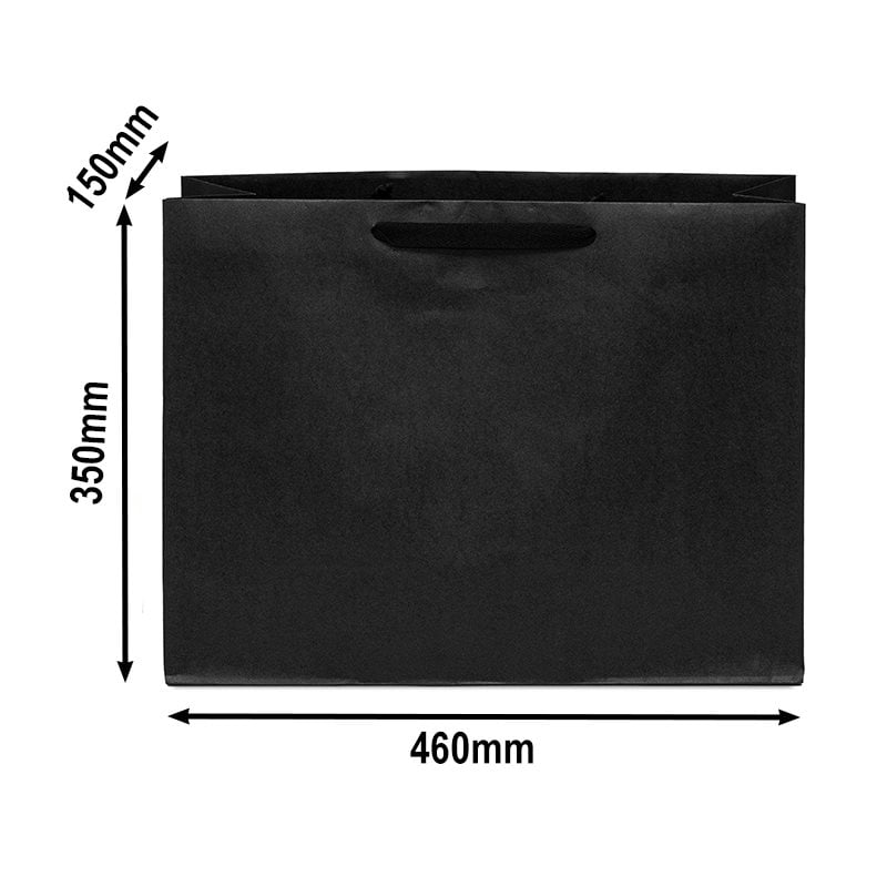 50pcs Matt Black Laminated Paper Bags 460x150x350mm