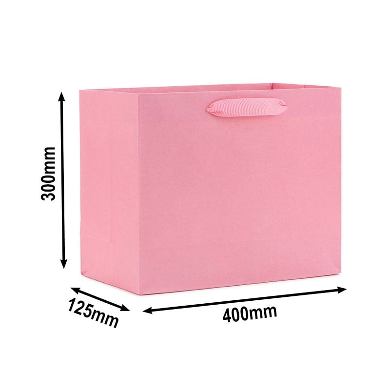 Matt Pink Laminated Paper Bags 400x300mm - 50pcs sku image