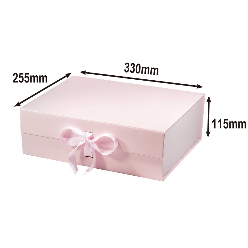 A4 Magnetic Gift Boxes with Ribbon Pink 330x255x115mm - 25pcs sku image