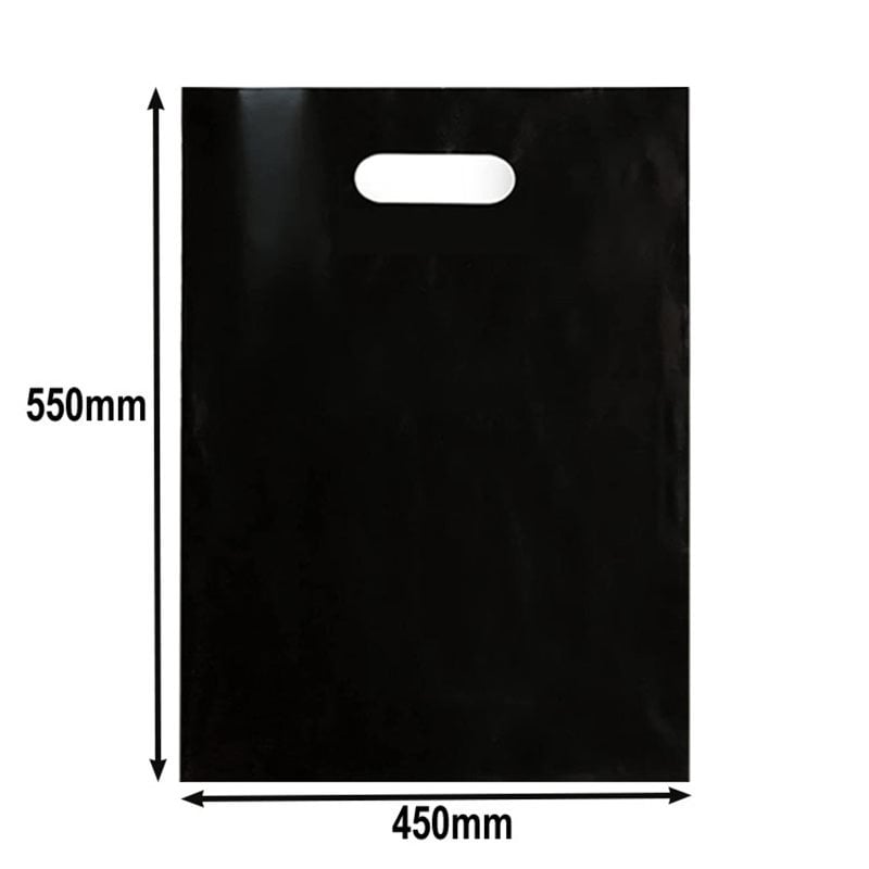 Large Plastic Carry Bags 450x550mm Black - 100pcs sku image