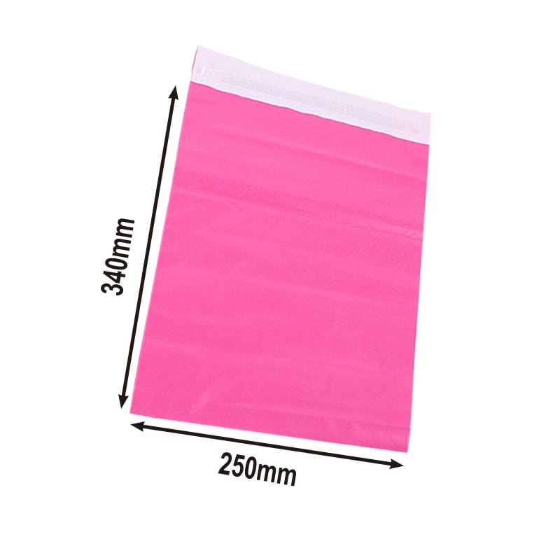 100pcs Pink Shipping Bags A4 Size 250x340mm Self-Sealing