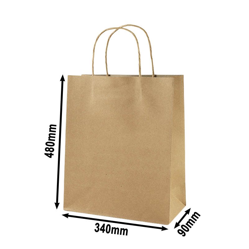 Brown Paper Carry Bags 340x480mm - 50pcs sku image