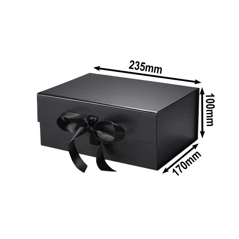 25pcs A5 Size Matte Black Magnetic Lid Gift Boxes with Ribbon 235x170x100mm