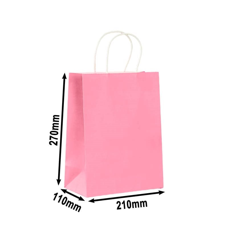 Small Pink Paper Carry Bags 210x270mm - 50pcs sku image