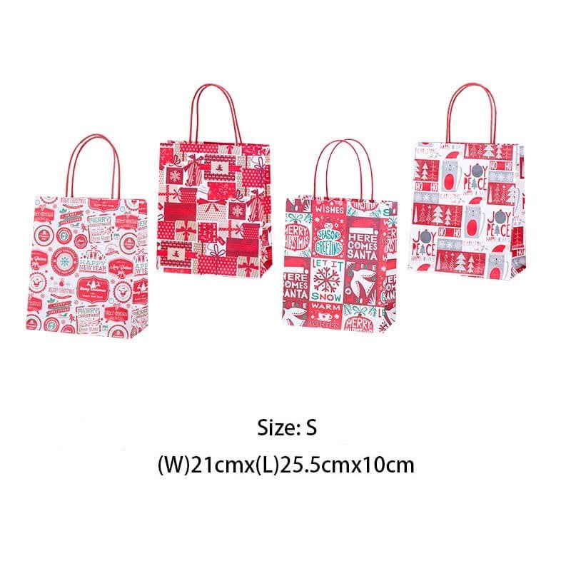 48pcs Small Paper Carry Bags for Christmas Gifts 210x255x100mm