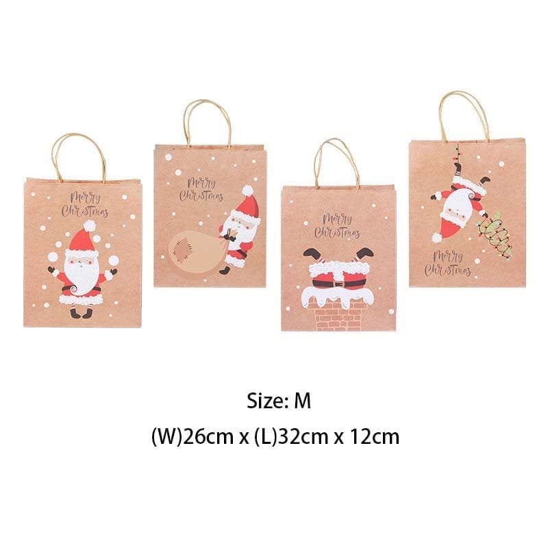 Medium Christmas Paper Bags​ with Handles 260x320x120mm - 48pcs | Sku Name