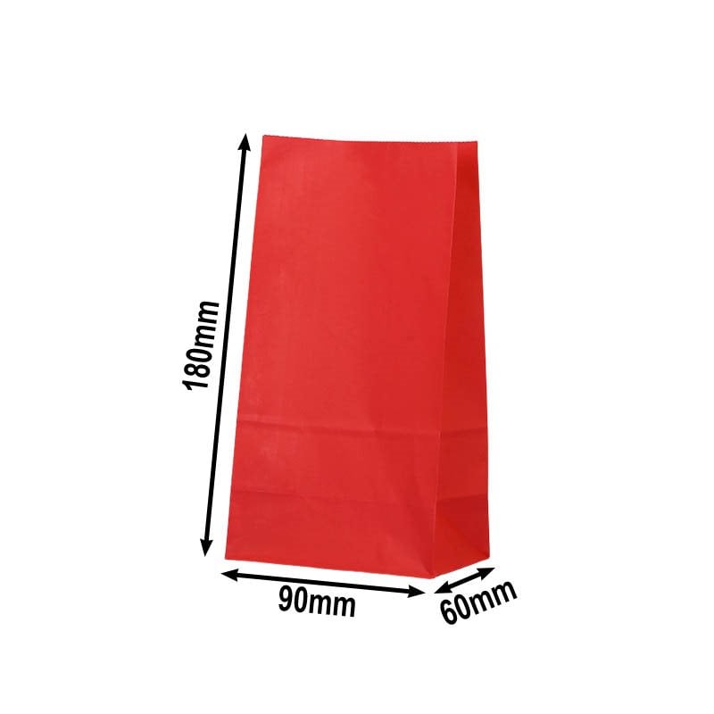 Small Red Paper Gift Bags 90x180mm - 100pcs sku image