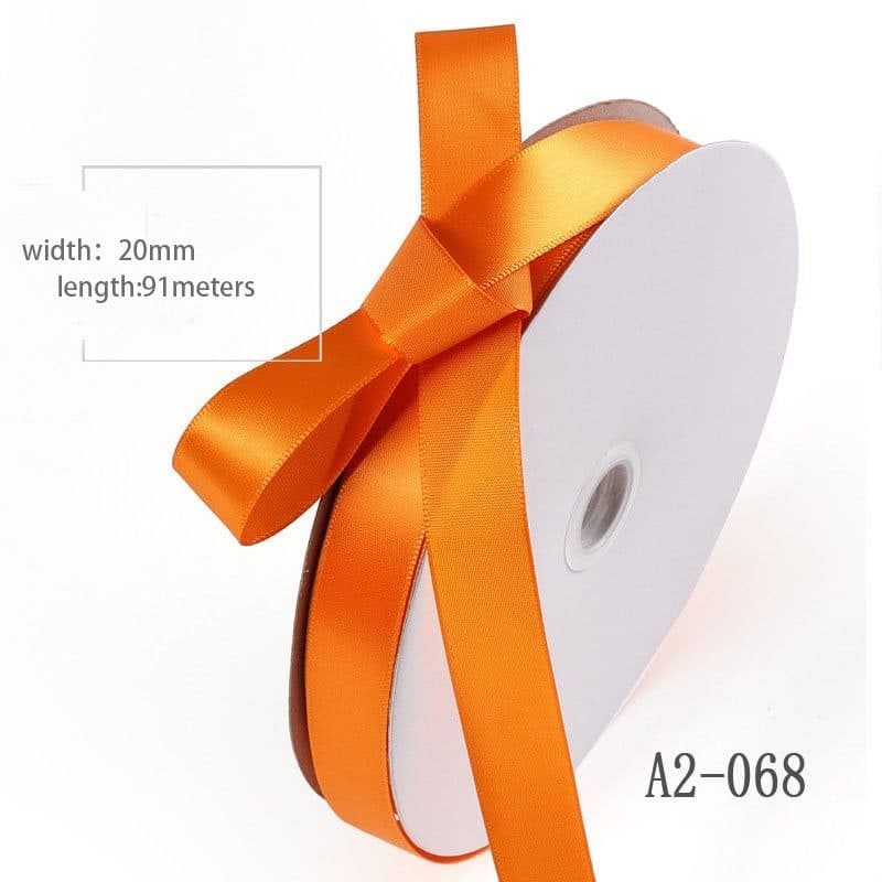 Orange Double Sided Satin Ribbon 20mmx91M sku image