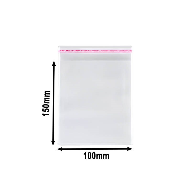 1000pcs Crystal Clear Resealable Cello Poly Bags 100x150mm