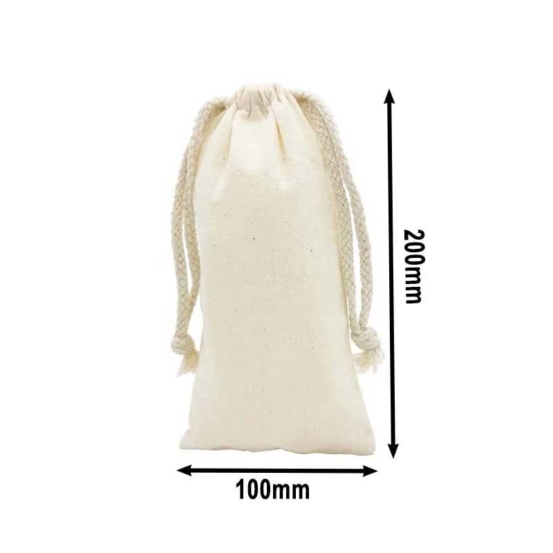 50pcs Small Calico Drawstring Bags 100x200mm