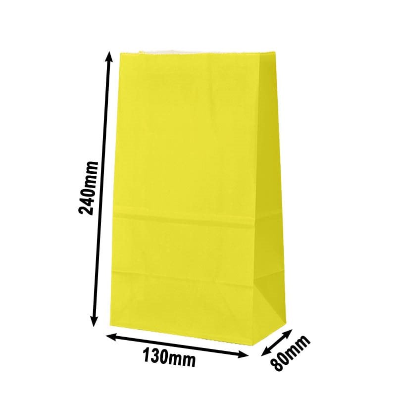 Medium Yellow Paper Gift Bags 130x240mm - 100pcs sku image