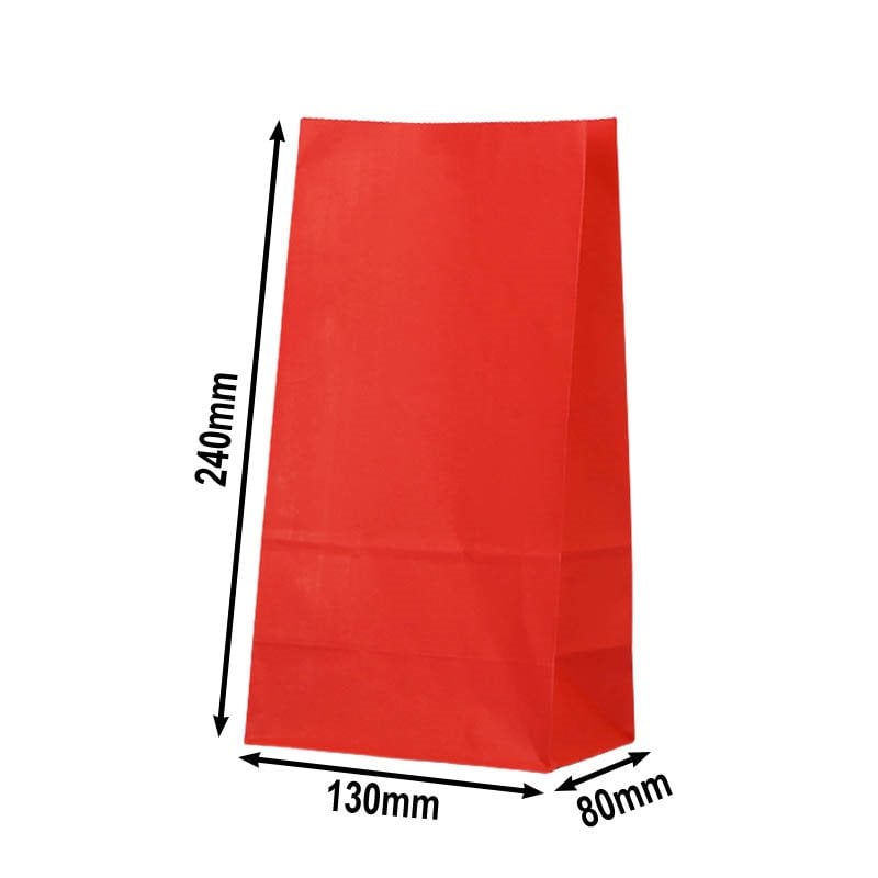 Medium Red Paper Gift Bags 130x240mm - 100pcs sku image