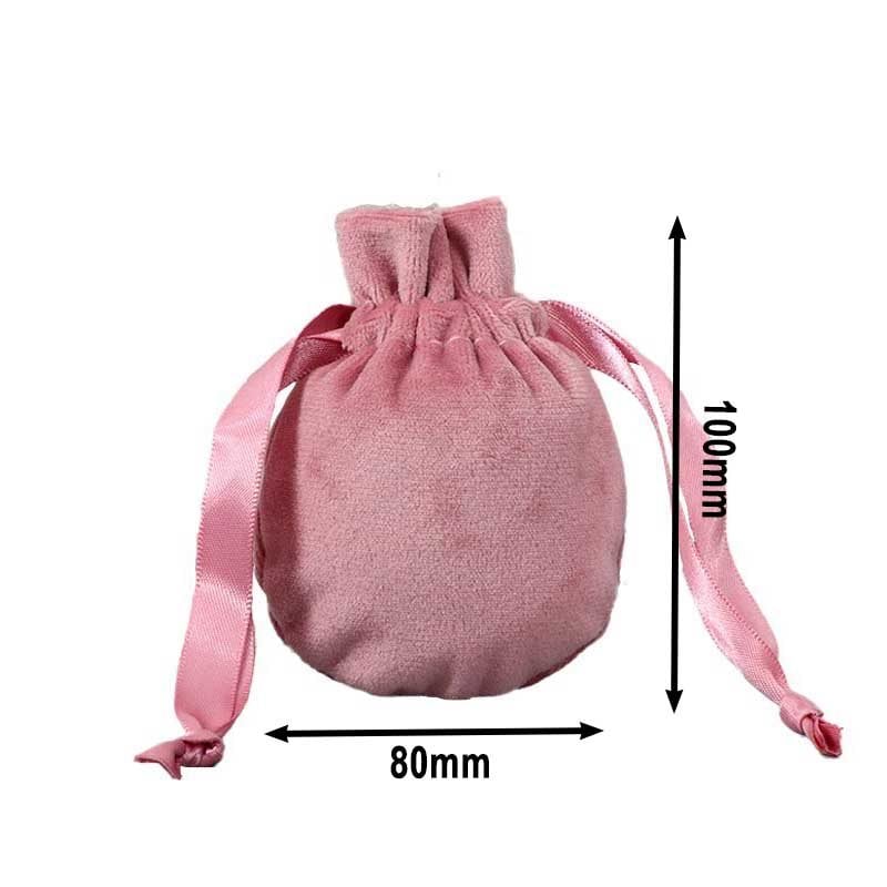 Pink velvet drawstring bags hotsell