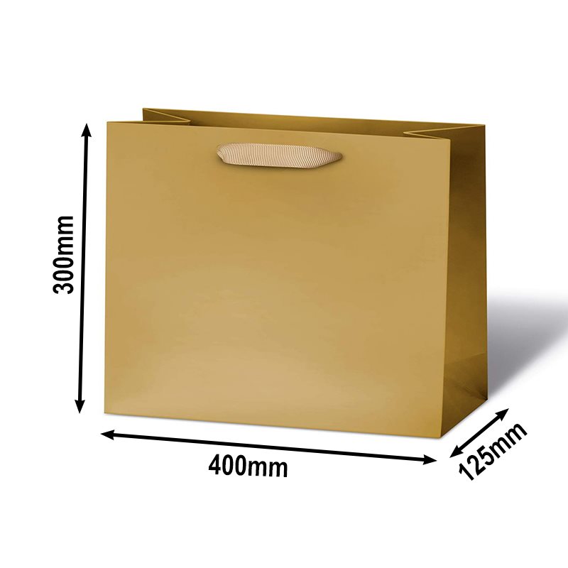 Matt Gold Laminated Paper Bags 400x300mm - 50pcs sku image