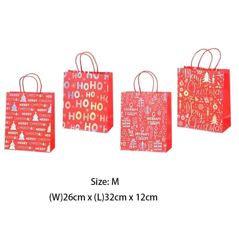 48pcs Medium Christmas Gift Bags with Handles 260x320x120mm