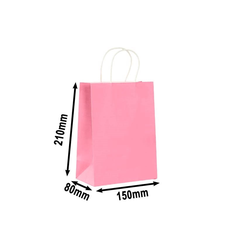 Mini Pink Paper Carry Bags 150x210mm - 50pcs sku image