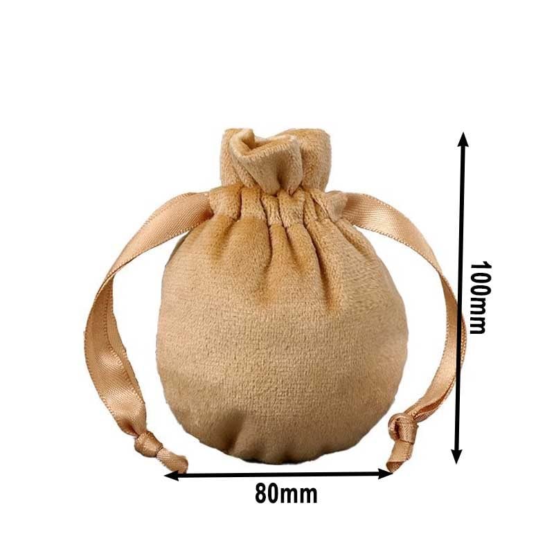 Luxury Felt Velvet Gift Pouches Camel 80x100mm - 50pcs sku image
