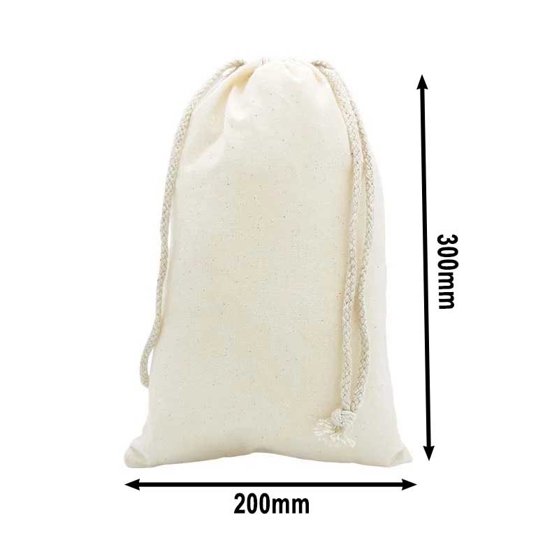 50pcs Medium Calico Drawstring Bags 200x300mm