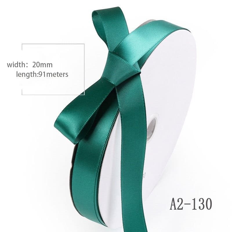 Green Double Sided Satin Ribbon 20mmx91M sku image